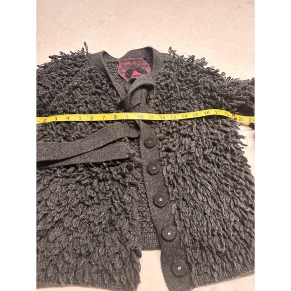 Twelve By Twelve Carpet Rug Cropped Sweater With Tie And Snap - Picture 4 of 7